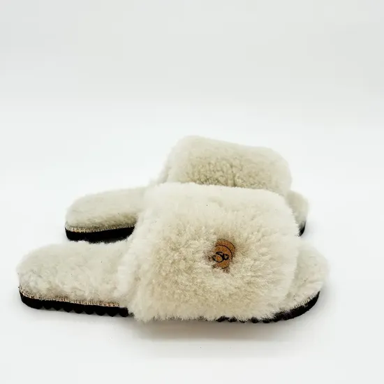 Picture of Sheepskin Slides | Cream | Size 7