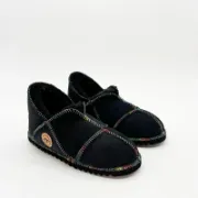 Picture of Sheepskin Slipper | Indigo / Rainbow thread | Size 5