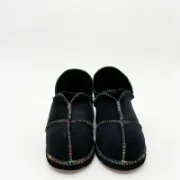 Picture of Sheepskin Slipper | Indigo / Rainbow thread | Size 5