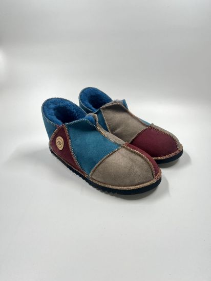 Picture of Sheepskin Slipper | teal damson grey | Size 9