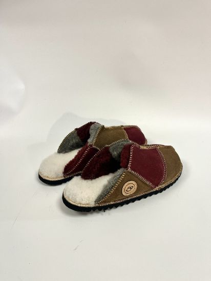 Picture of Sheepskin Mules |  bark / damson | Size 4