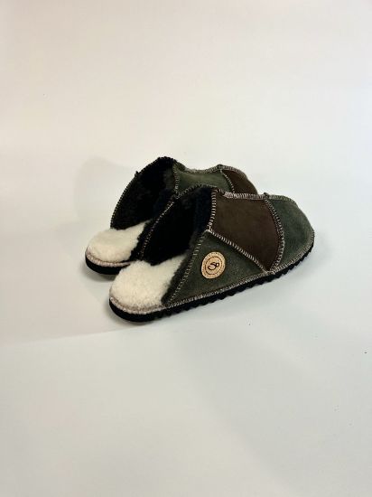Picture of Sheepskin Mules | mocca / forest  | Size 7